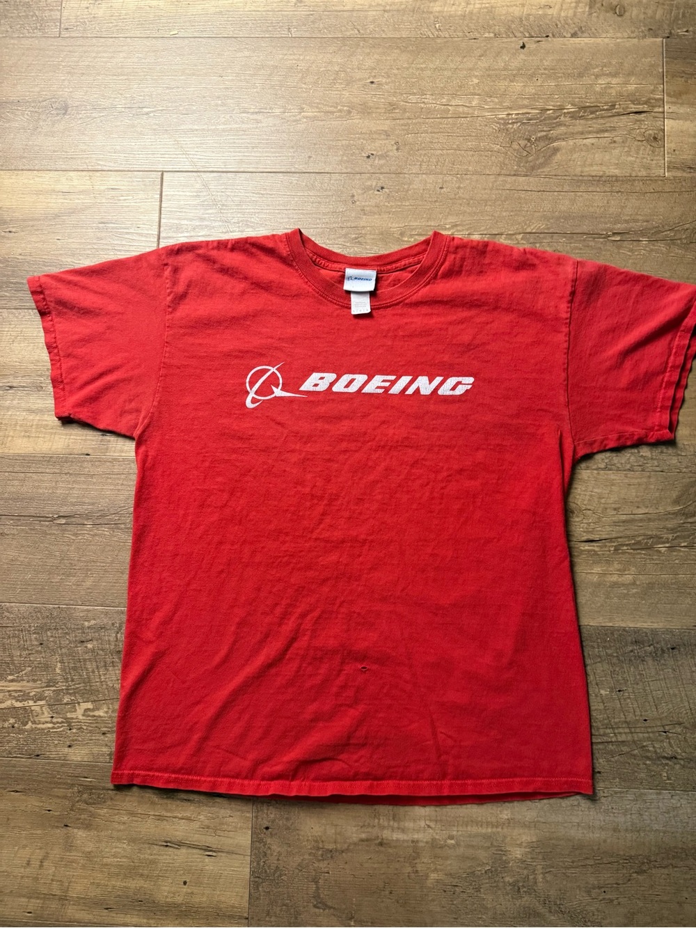 Boeing Men's Red Short-Sleeve Logo T-Shirt